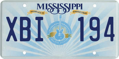 MS license plate XBI194