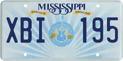 MS license plate XBI195