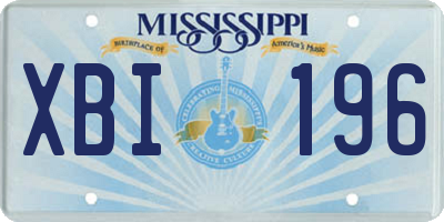 MS license plate XBI196