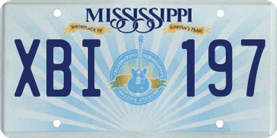 MS license plate XBI197