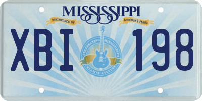 MS license plate XBI198
