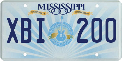 MS license plate XBI200