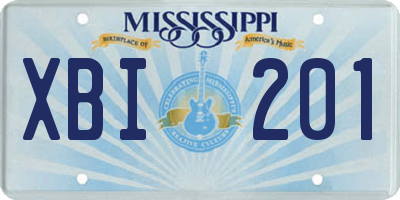 MS license plate XBI201