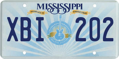MS license plate XBI202