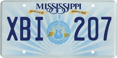 MS license plate XBI207
