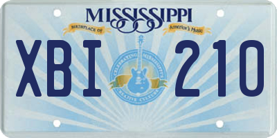 MS license plate XBI210