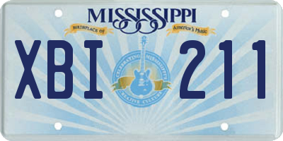 MS license plate XBI211