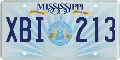 MS license plate XBI213