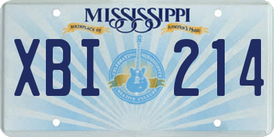 MS license plate XBI214