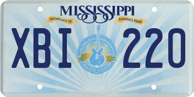 MS license plate XBI220