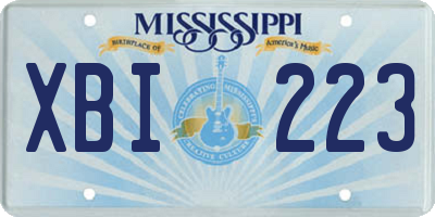 MS license plate XBI223