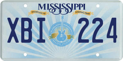 MS license plate XBI224