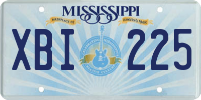 MS license plate XBI225