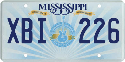 MS license plate XBI226