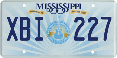 MS license plate XBI227
