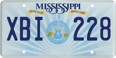 MS license plate XBI228