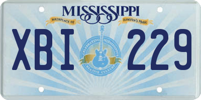 MS license plate XBI229