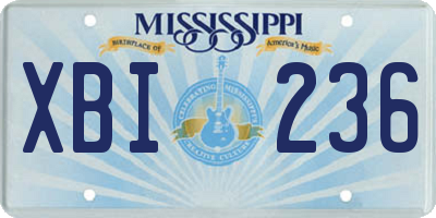MS license plate XBI236