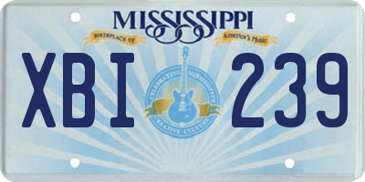 MS license plate XBI239