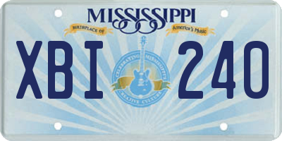MS license plate XBI240