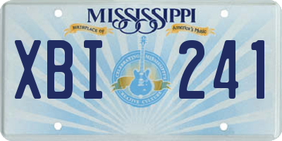 MS license plate XBI241