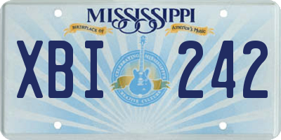 MS license plate XBI242