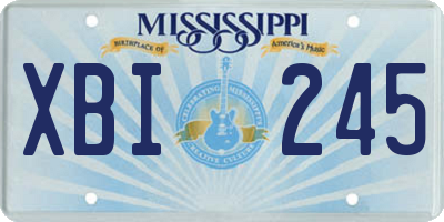 MS license plate XBI245