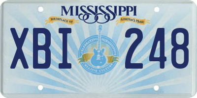 MS license plate XBI248