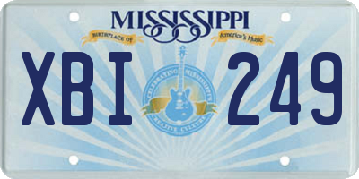 MS license plate XBI249
