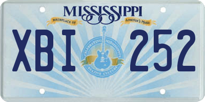 MS license plate XBI252