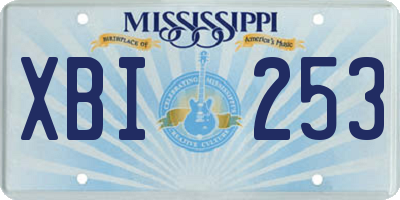 MS license plate XBI253