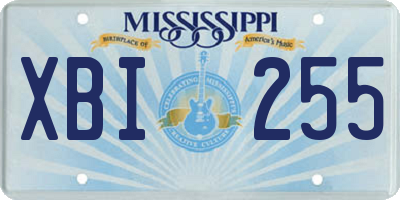 MS license plate XBI255