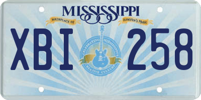 MS license plate XBI258