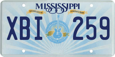 MS license plate XBI259