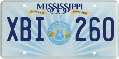 MS license plate XBI260