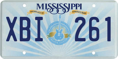 MS license plate XBI261