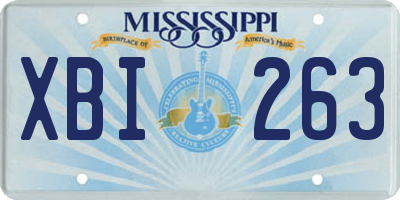 MS license plate XBI263