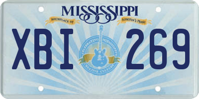 MS license plate XBI269