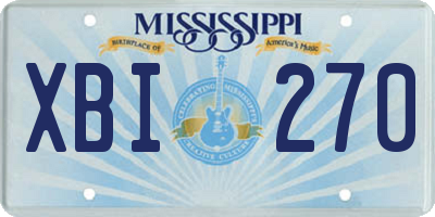 MS license plate XBI270