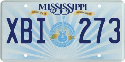 MS license plate XBI273