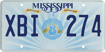 MS license plate XBI274