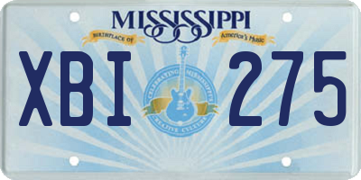 MS license plate XBI275