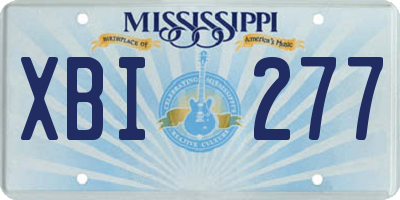 MS license plate XBI277