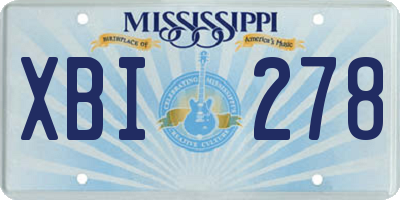 MS license plate XBI278
