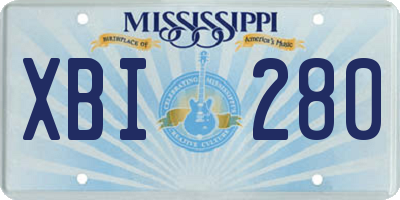 MS license plate XBI280