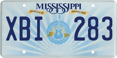 MS license plate XBI283