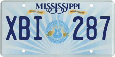 MS license plate XBI287