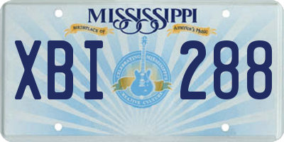 MS license plate XBI288