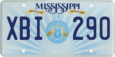 MS license plate XBI290