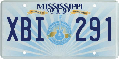MS license plate XBI291